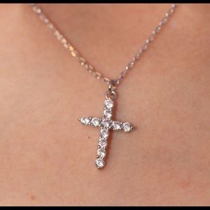 Brandy melville cross silver necklace